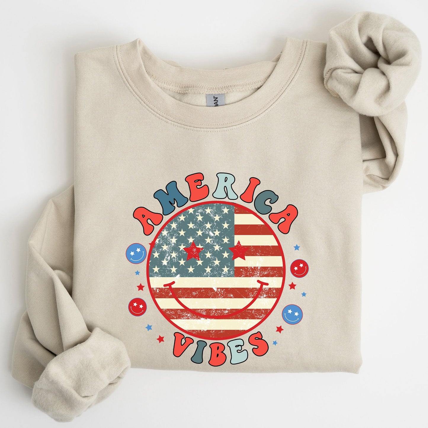Retro America Vibes, Patriotic, 4th of July Sweatshirt