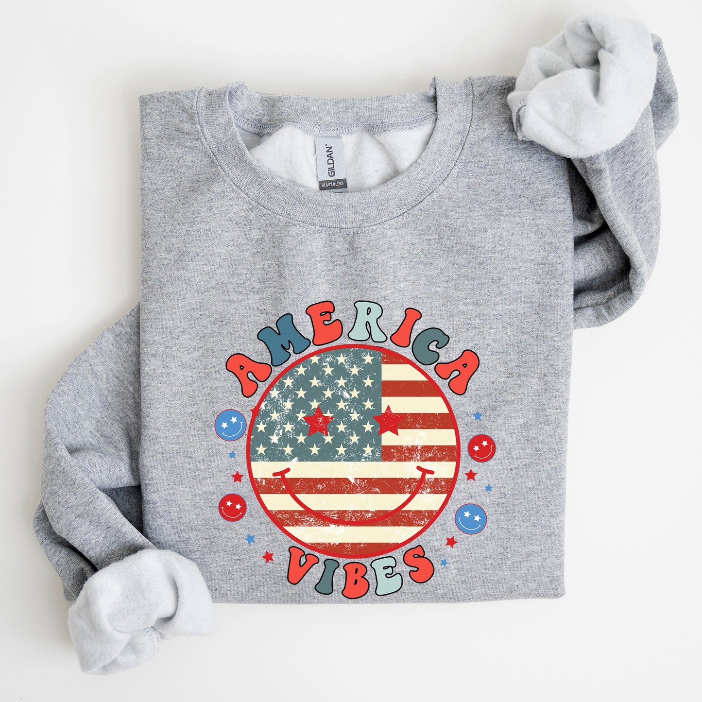 Retro America Vibes, Patriotic, 4th of July Sweatshirt