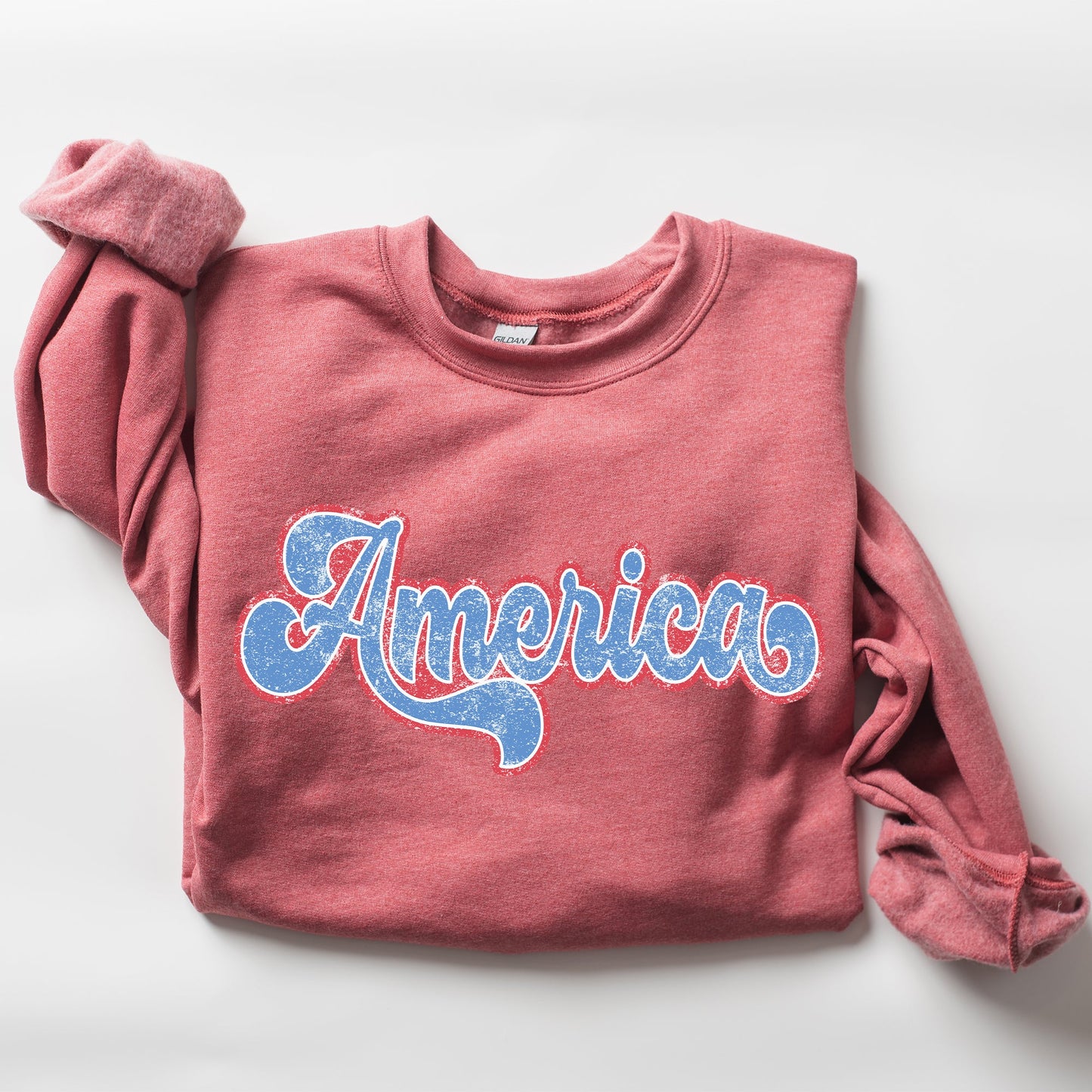 Retro America, Grunge, Vintage, Patriotic, USA, 4th of July Sweatshirt