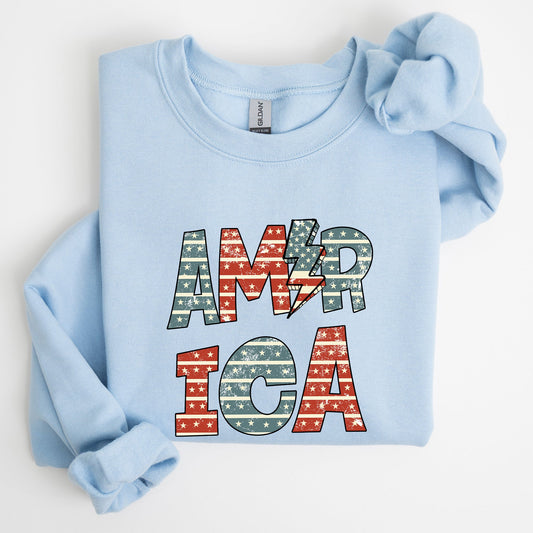 Retro America, Patriotic, 4th of July Sweatshirt