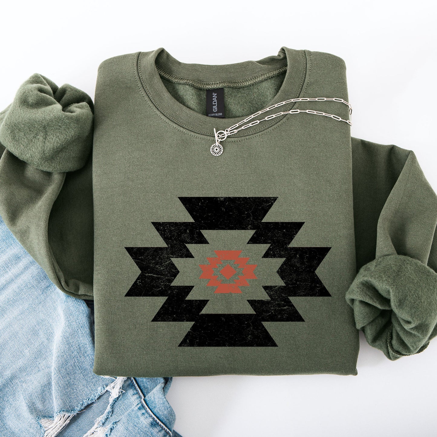 Retro Aztec, Western, Country, Cowboy, Desert Sweatshirt
