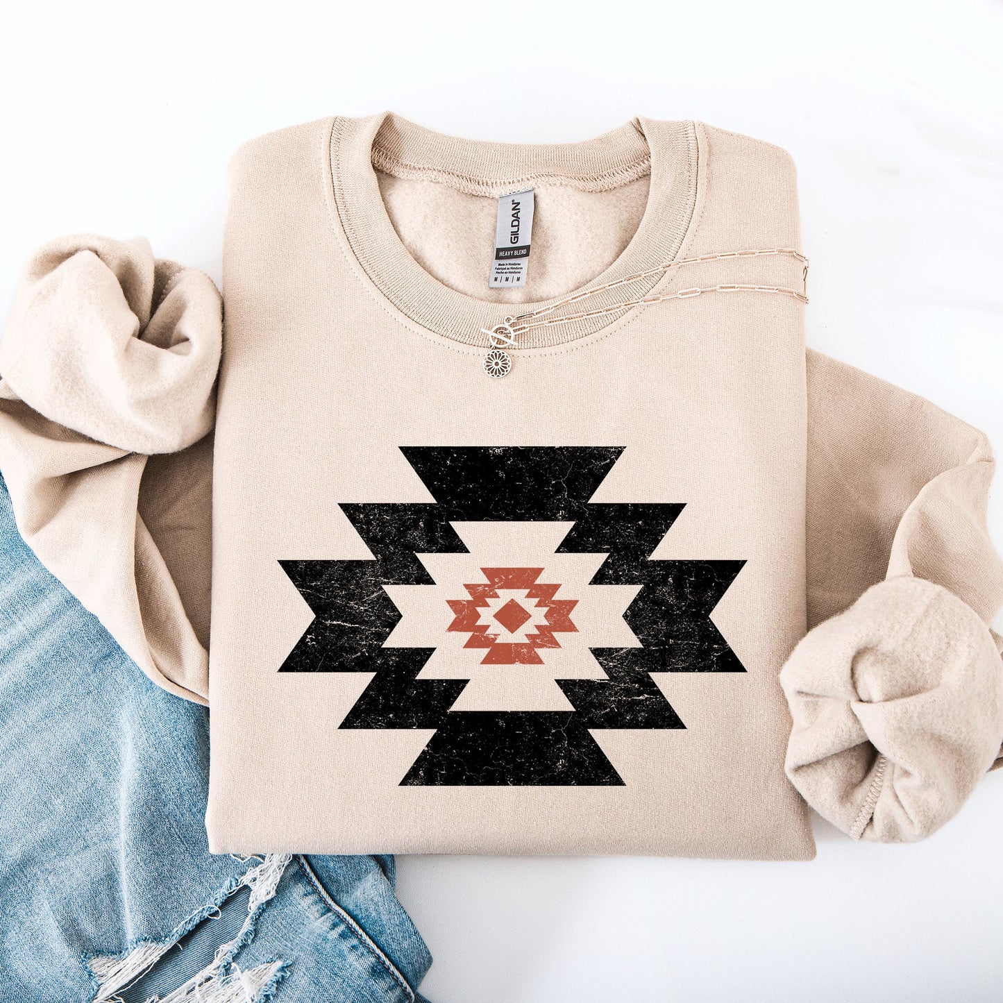 Retro Aztec, Western, Country, Cowboy, Desert Sweatshirt