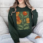 Retro Daisy Design, Greens, Orange, Vintage, Floral, Flower Sweatshirt