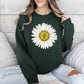 Retro Daisy Print, Vintage Flowers Sweatshirt