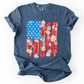 Retro Flower Flag, Fourth of July, America, Patriotic, USA, Comfort Colors T-Shirt