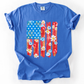 Retro Flower Flag, Fourth of July, America, Patriotic, USA, Comfort Colors T-Shirt