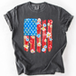 Retro Flower Flag, Fourth of July, America, Patriotic, USA, Comfort Colors T-Shirt