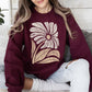 Retro Flower, Bold Floral, Boho Sweatshirt