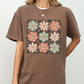 Retro Flowers, Checkered, Daisies, Hippie, Cute, Positivity Shirt Comfort Colors T-Shirt
