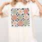 Retro Flowers, Checkered, Daisies, Hippie, Cute, Positivity Shirt Comfort Colors T-Shirt