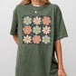Retro Flowers, Checkered, Daisies, Hippie, Cute, Positivity Shirt Comfort Colors T-Shirt