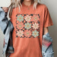 Retro Flowers, Checkered, Daisies, Hippie, Cute, Positivity Shirt Comfort Colors T-Shirt