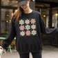 Retro Flowers, Checkered, Daisies, Hippie, Cute, Positivity Sweatshirt