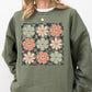 Retro Flowers, Checkered, Daisies, Hippie, Cute, Positivity Sweatshirt