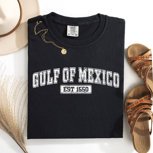 Retro Gulf Of Mexico, Varsity, Vintage, Established 1550 Tshirt Comfort Colors T-Shirt