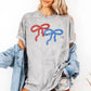 Retro Lace, Red, Blue, Patriotic, America, 4th of July, Color Blast Tshirt Comfort Colors T-Shirt