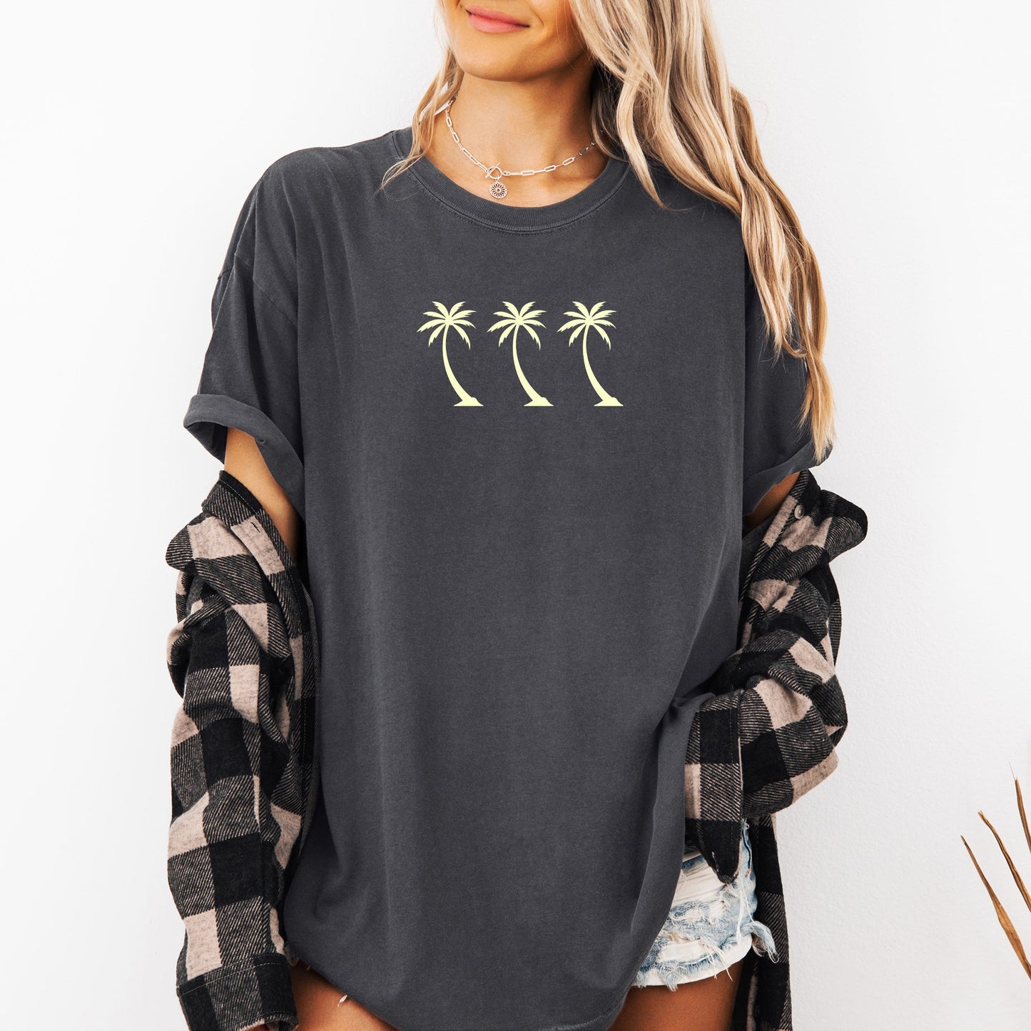 Retro Minimalist Palm Trees, Summer, Beach, Classic Comfort Colors T-Shirt