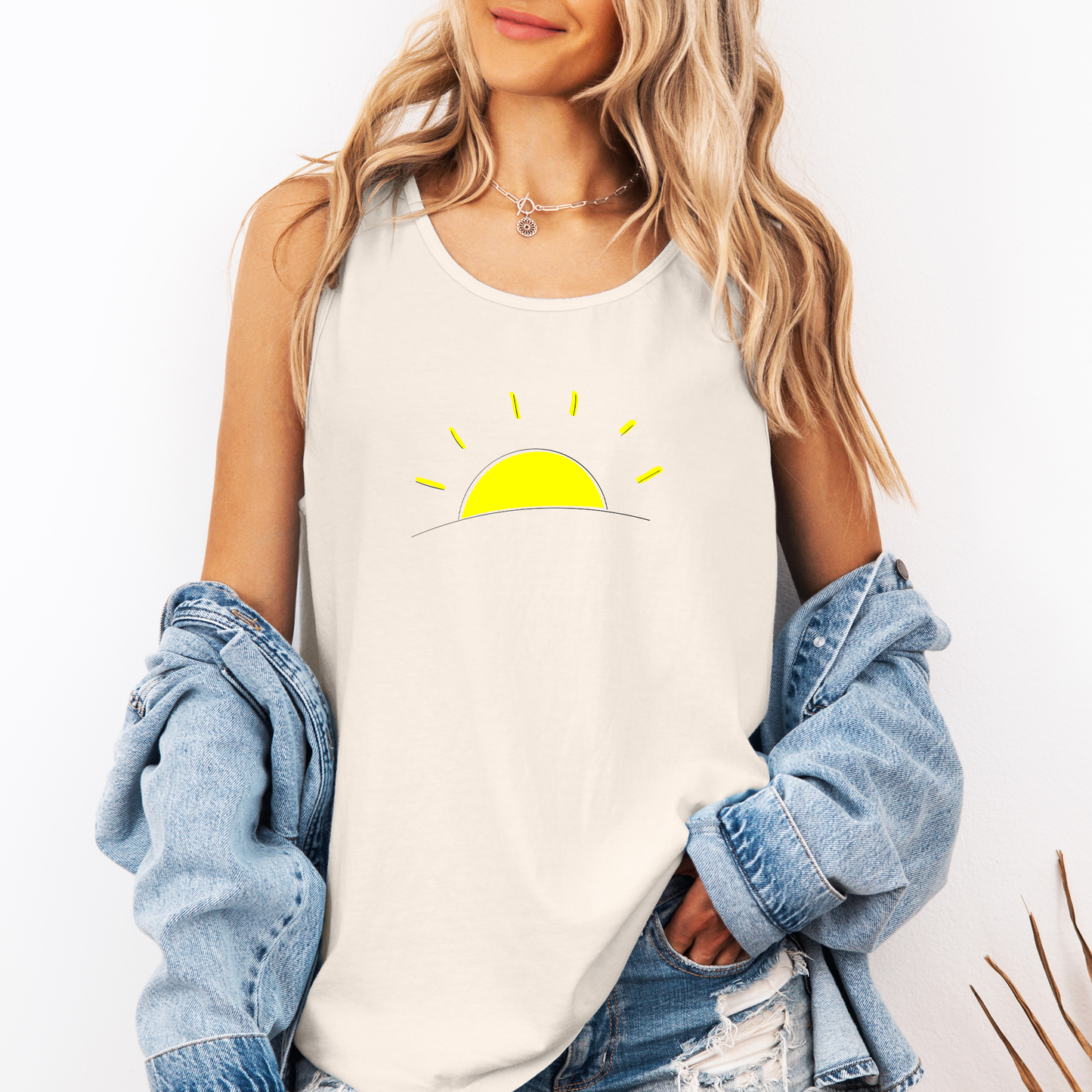 Retro Minimalist Sunset, Summer, Beach, Hot Girl Summer, Sunshine Comfort Colors Tank Top