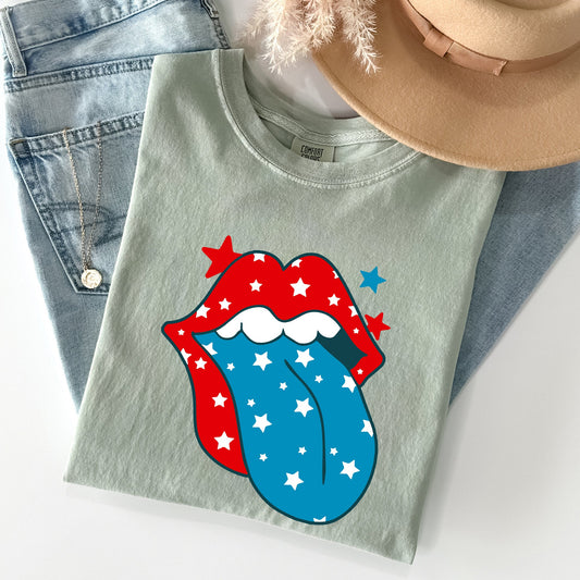 Retro Party In The USA, 4th of July Tongue Tshirt Comfort Colors T-Shirt