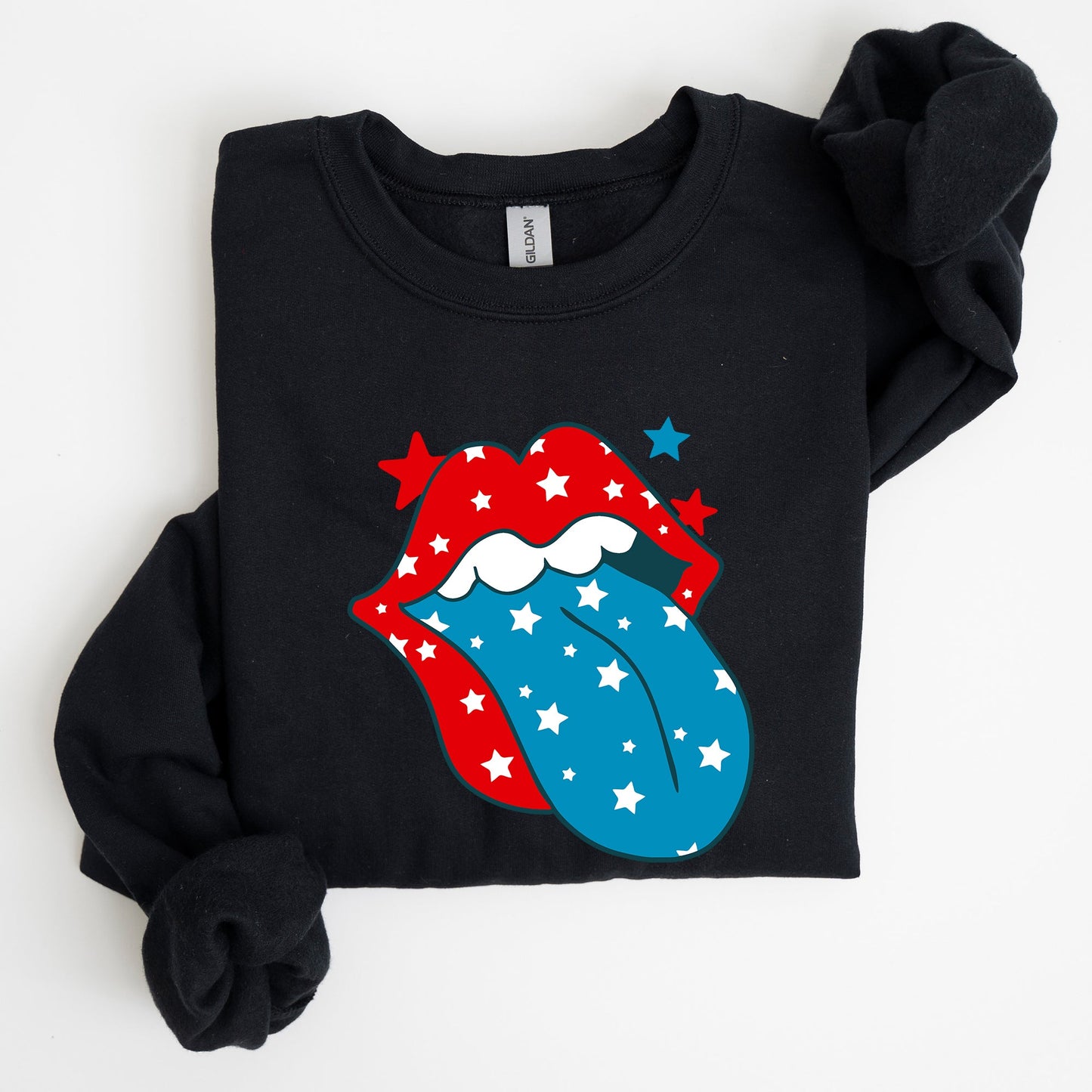 Retro Party In The USA, Tongue, 4th of July Sweatshirt
