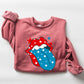 Retro Party In The USA, Tongue, 4th of July Sweatshirt