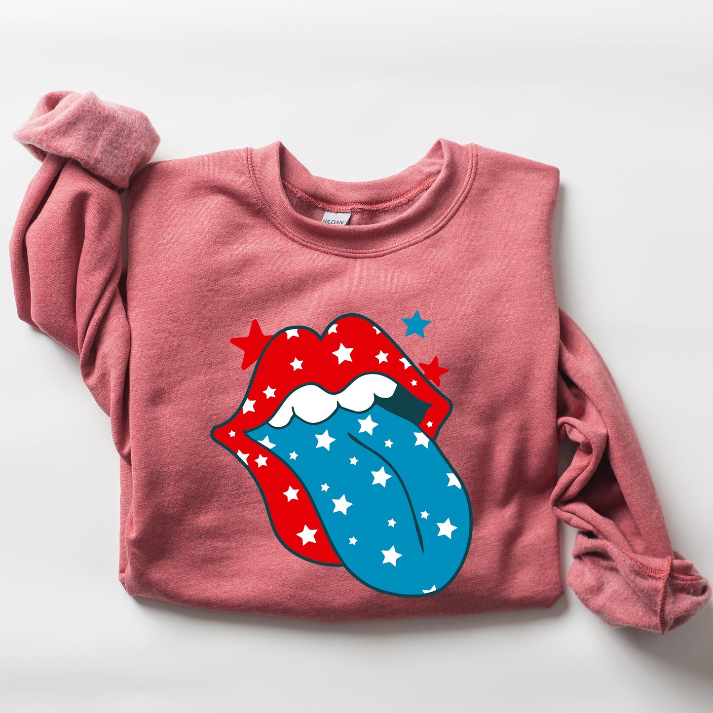 Retro Party In The USA, Tongue, 4th of July Sweatshirt
