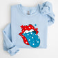 Retro Party In The USA, Tongue, 4th of July Sweatshirt