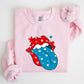 Retro Party In The USA, Tongue, 4th of July Sweatshirt