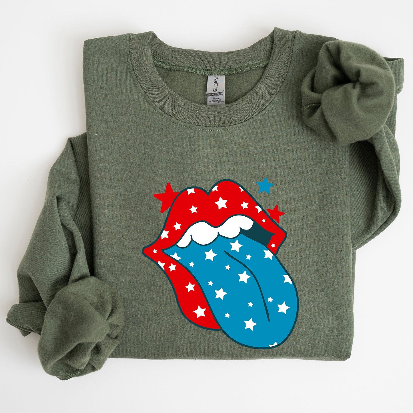 Retro Party In The USA, Tongue, 4th of July Sweatshirt