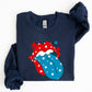 Retro Party In The USA, Tongue, 4th of July Sweatshirt