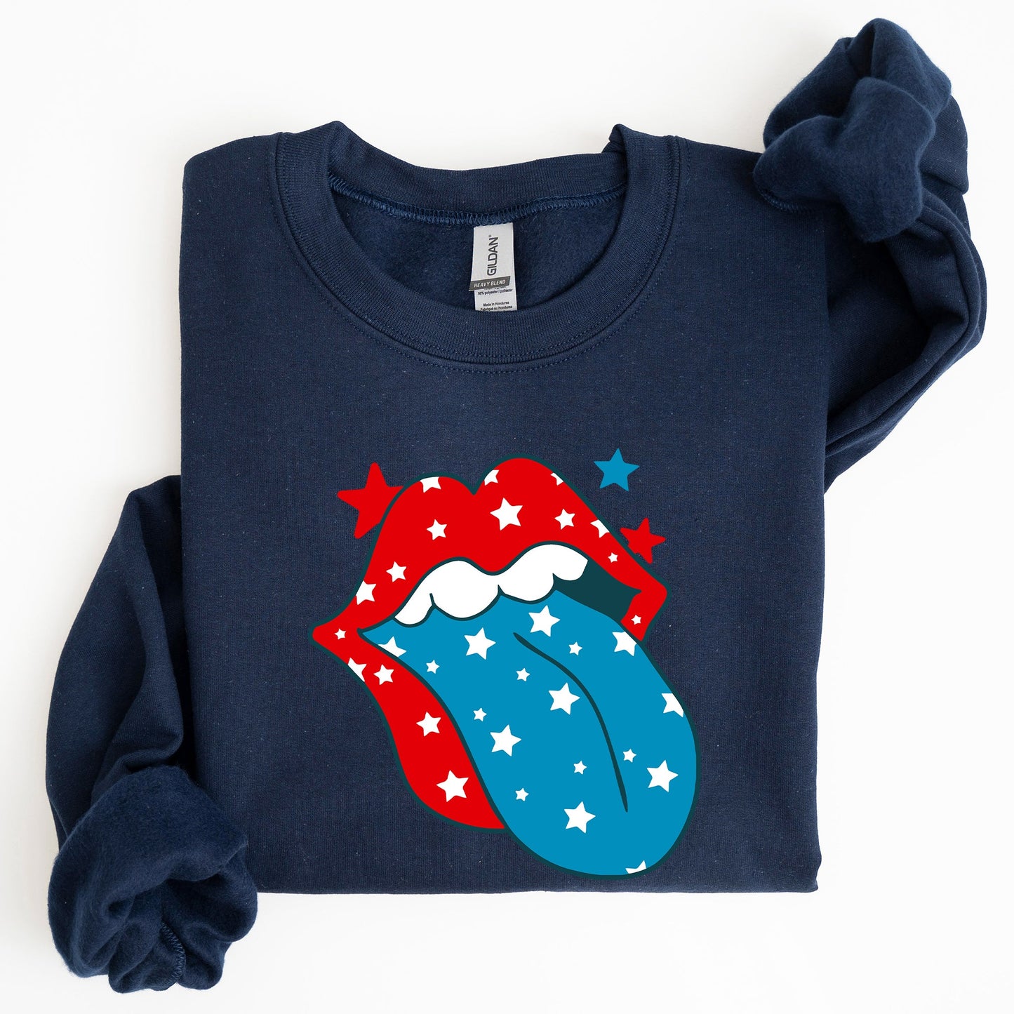 Retro Party In The USA, Tongue, 4th of July Sweatshirt