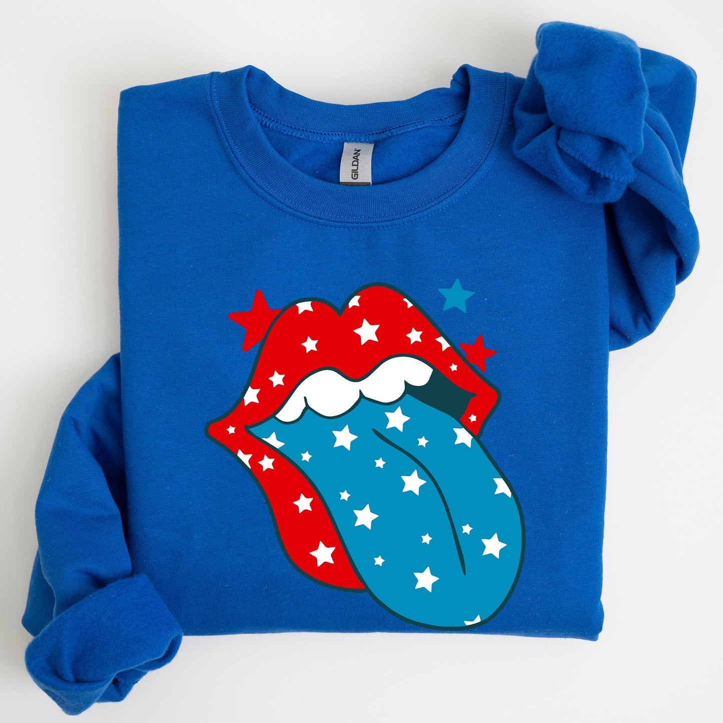 Retro Party In The USA, Tongue, 4th of July Sweatshirt