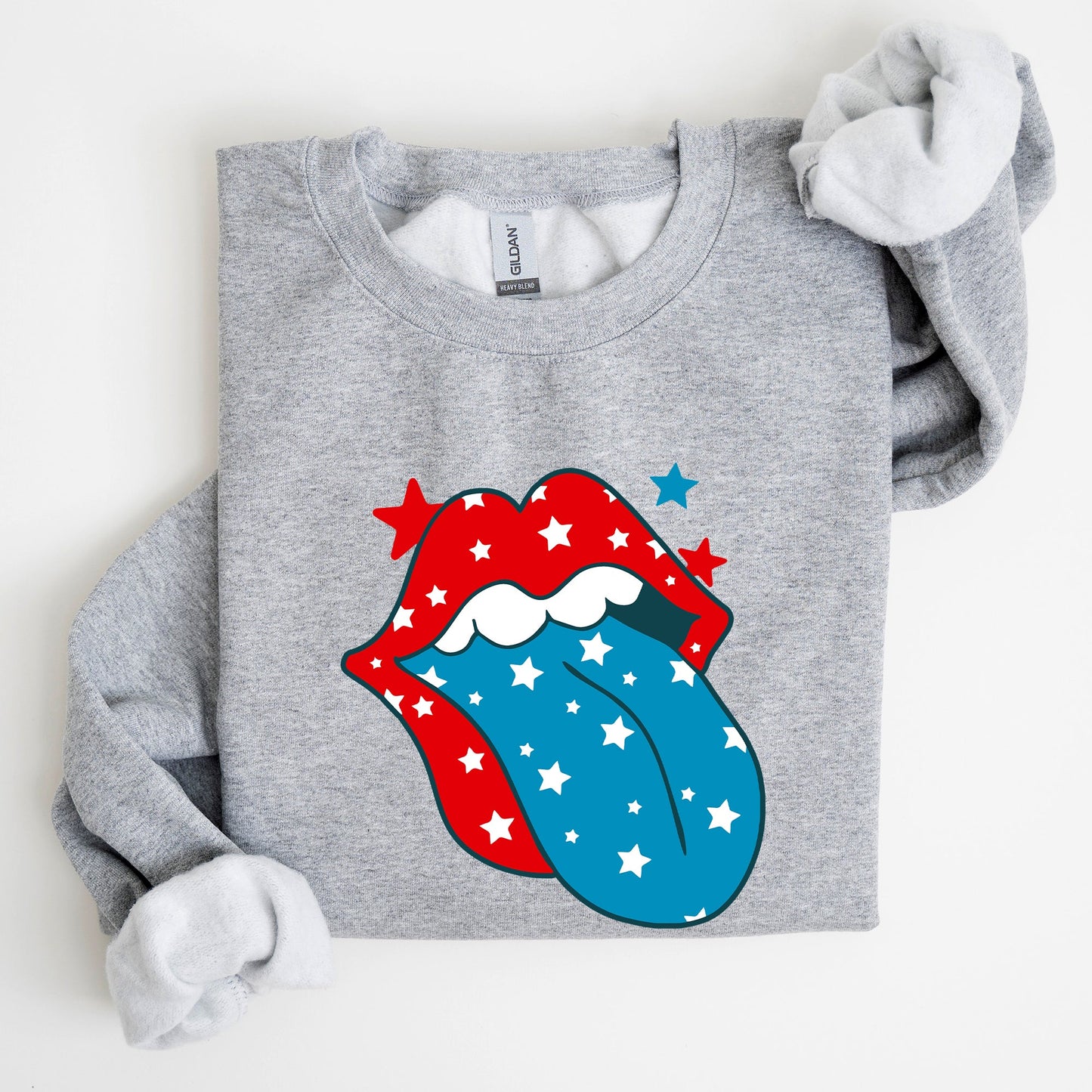 Retro Party In The USA, Tongue, 4th of July Sweatshirt