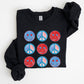 Retro Patriotic Smiley, Flag, America, Peace, Sweatshirt