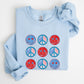 Retro Patriotic Smiley, Flag, America, Peace, Sweatshirt