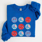 Retro Patriotic Smiley, Flag, America, Peace, Sweatshirt