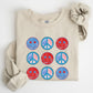 Retro Patriotic Smiley, Flag, America, Peace, Sweatshirt