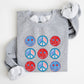 Retro Patriotic Smiley, Flag, America, Peace, Sweatshirt