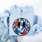 Retro Smiley, Patriotic, USA, America, 4th of July Sweatshirt