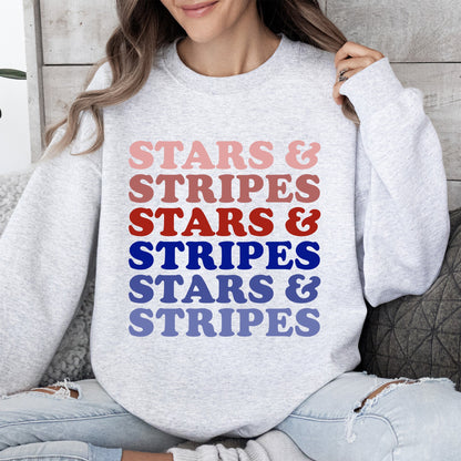 Retro Stars and Stripes, Patriotic, 4th of July Sweatshirt