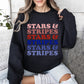 Retro Stars and Stripes, Patriotic, 4th of July Sweatshirt