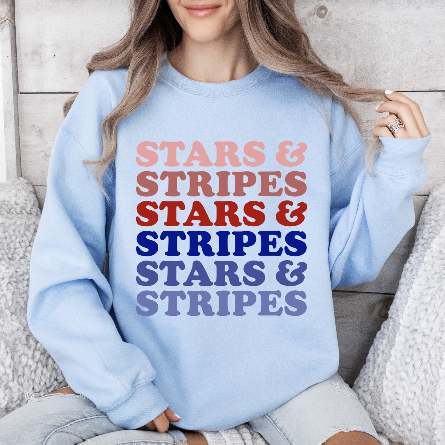 Retro Stars and Stripes, Patriotic, 4th of July Sweatshirt