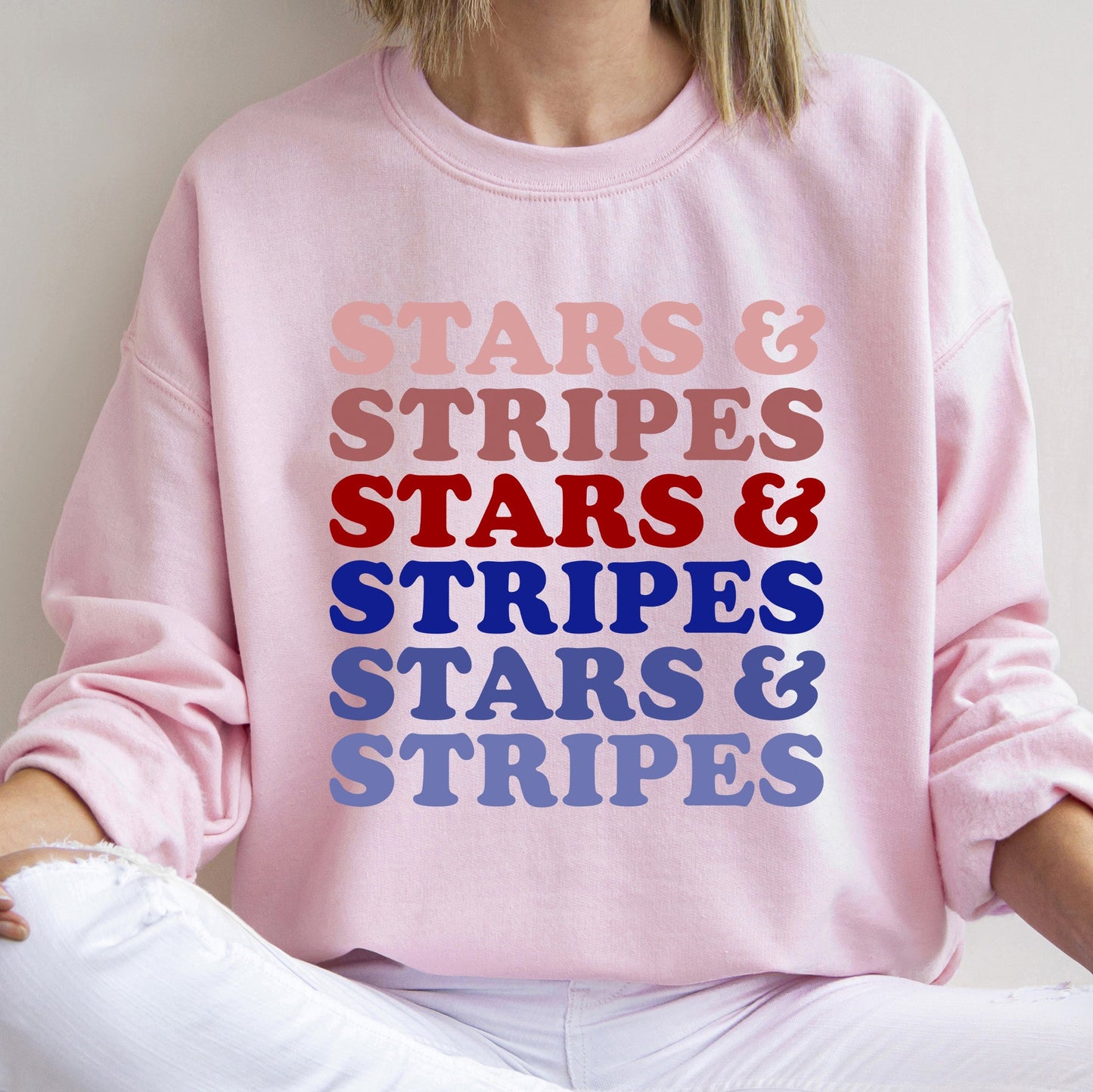 Retro Stars and Stripes, Patriotic, 4th of July Sweatshirt