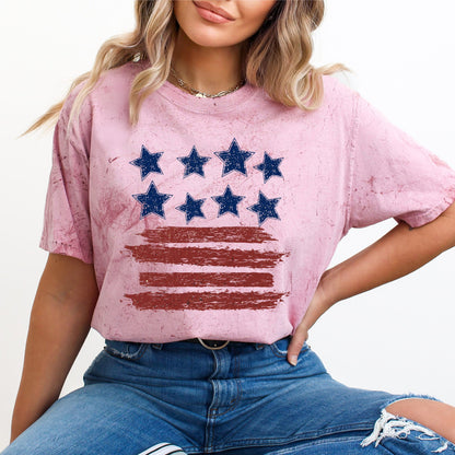 Retro Stars and Stripes, Patriotic, America, 4th of July, Color Blast Tshirt Comfort Colors T-Shirt