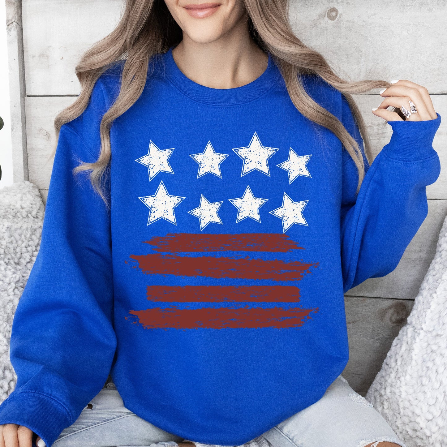 Retro Stars and Stripes, Patriotic, America, 4th of July Sweatshirt
