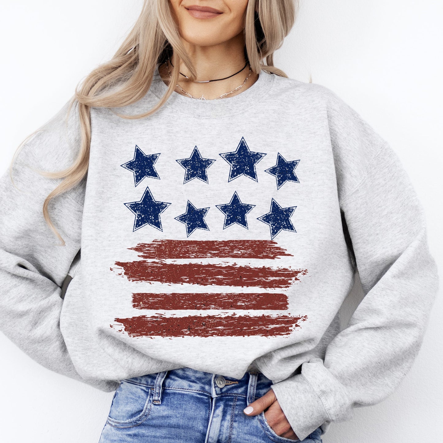 Retro Stars and Stripes, Patriotic, America, 4th of July Sweatshirt