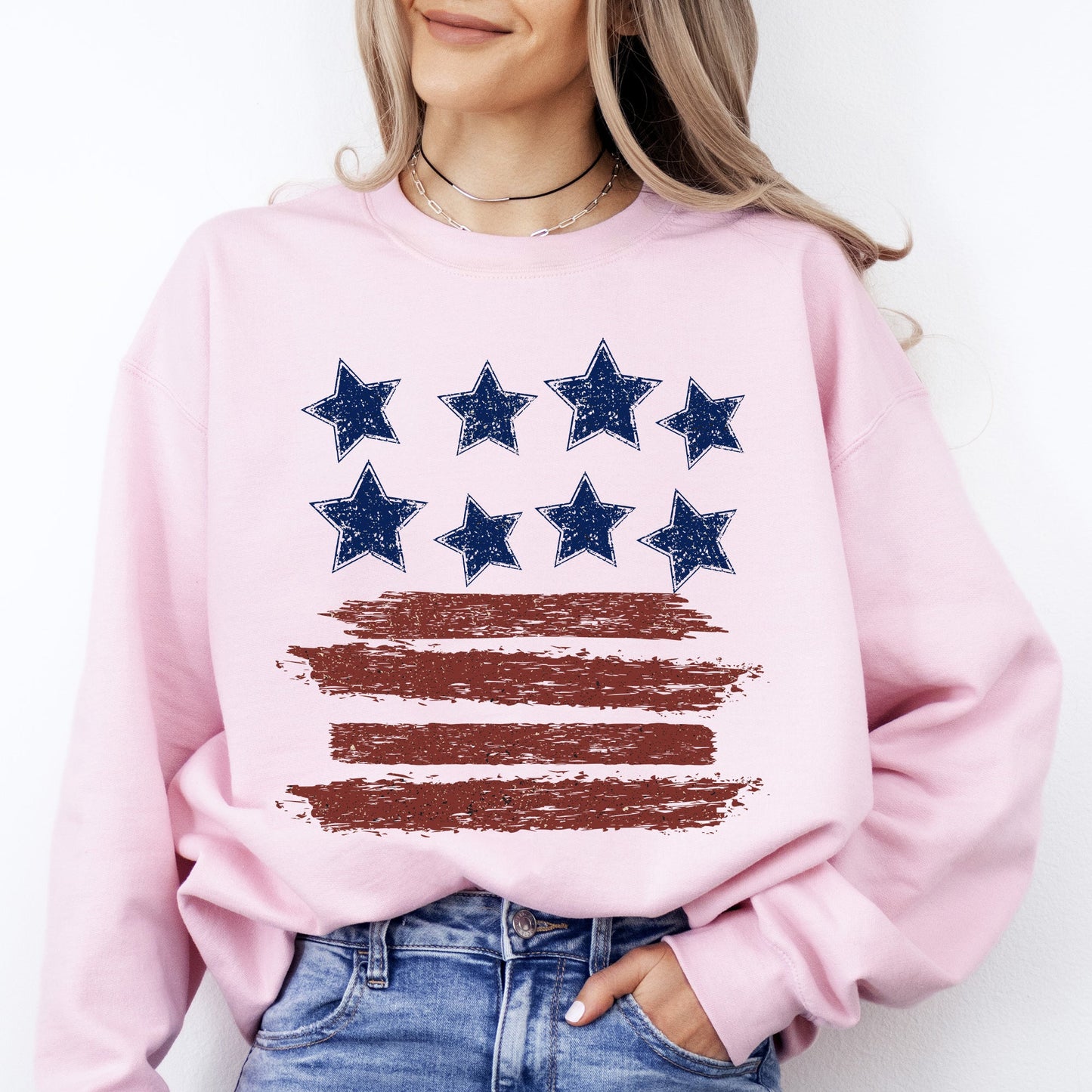 Retro Stars and Stripes, Patriotic, America, 4th of July Sweatshirt