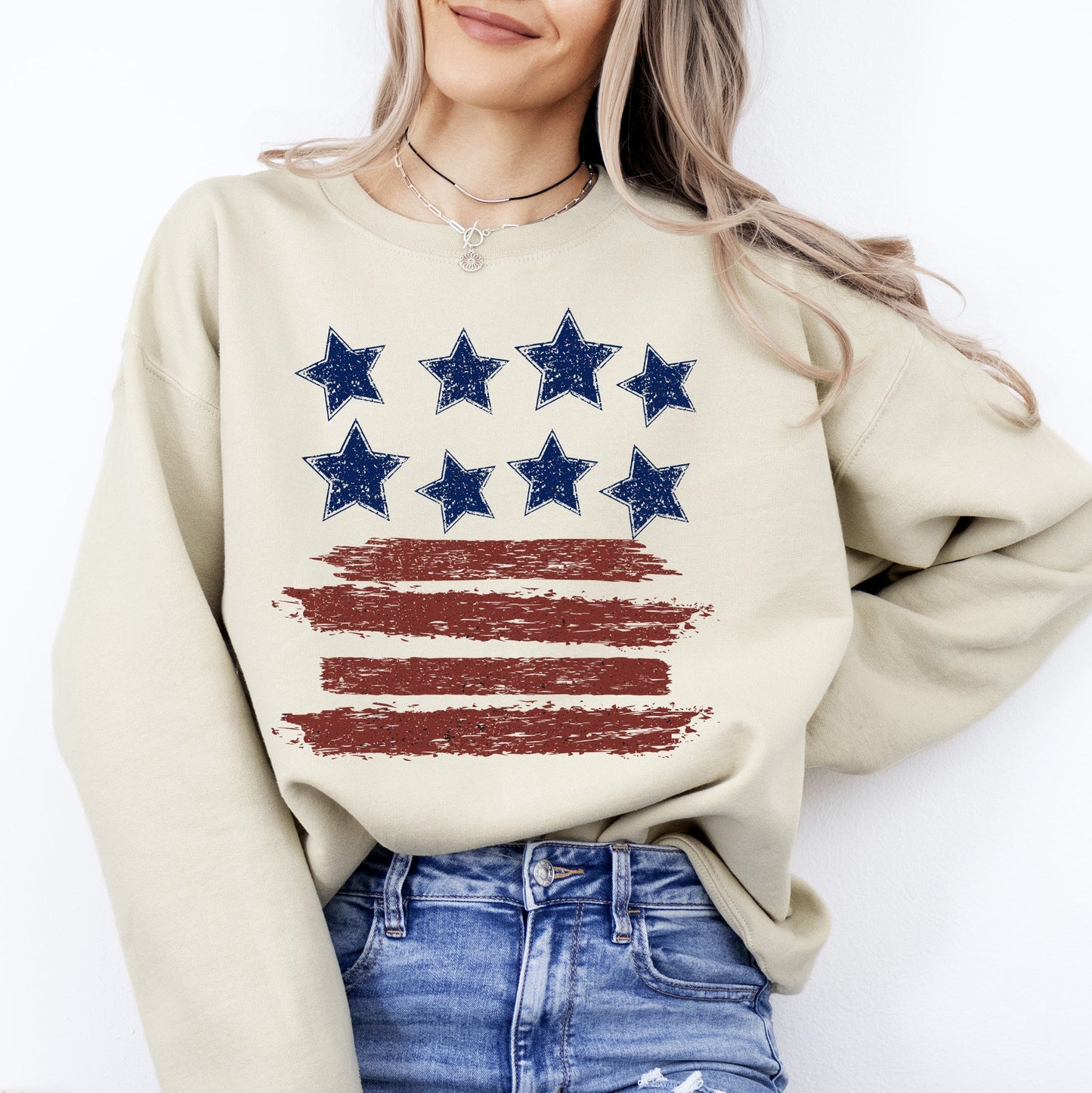 Retro Stars and Stripes, Patriotic, America, 4th of July Sweatshirt
