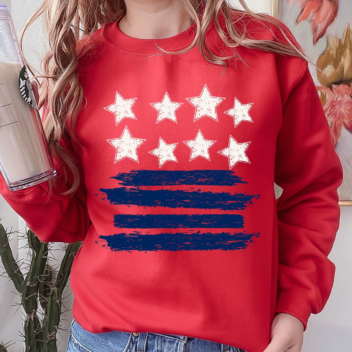 Retro Stars and Stripes, Patriotic, America, 4th of July Sweatshirt