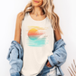 Retro Sunset, Minimalist Lines, Summer, Beach, Hot Girl Summer, Sunshine Comfort Colors Tank Top